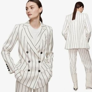 Anine Bing ryan stripe blazer, size L, nwt